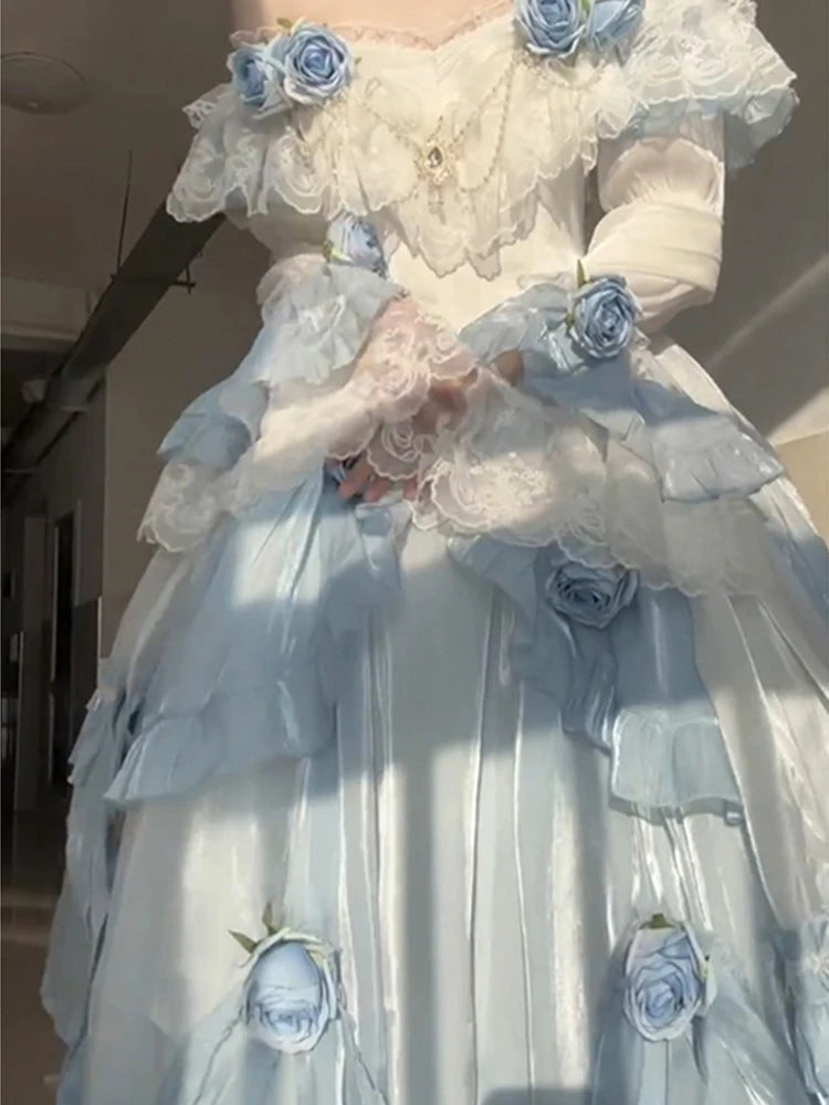 LIZAKOSHT  -  French Elegant Retro Dress Classical Elements Gradient Color Lolita Long