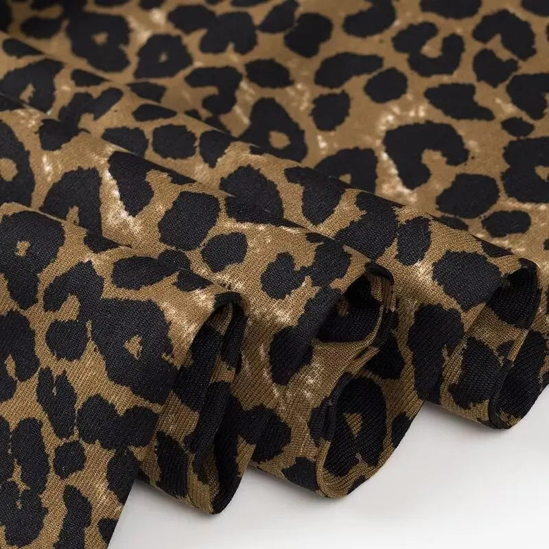 LIZAKOSHT  -  Fashion Leopard Print Women Pants Female High Waist Wide Leg Slacks Ladies Chic and Elegant Casual Trousers New In