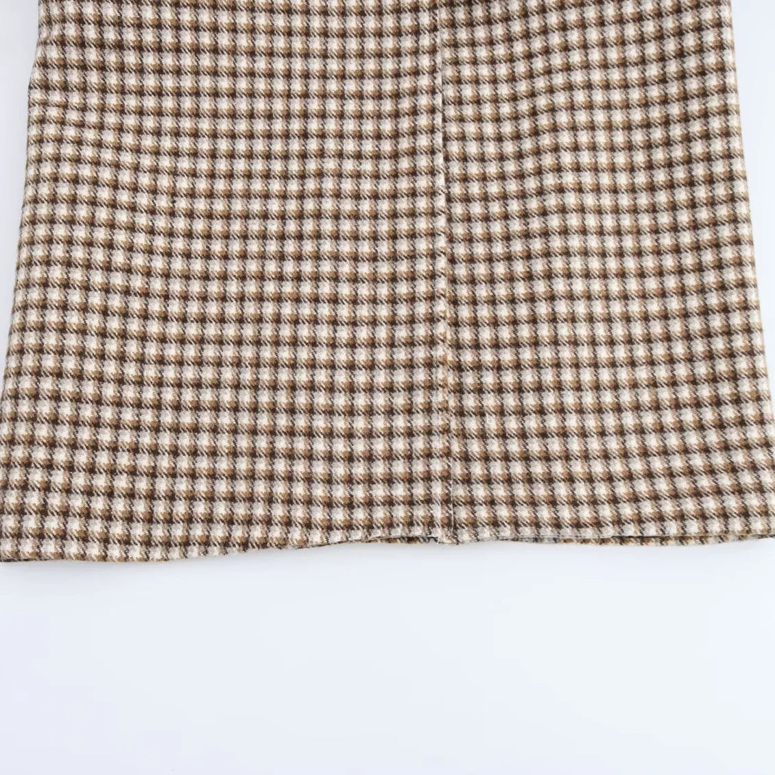 LIZAKOSHT  -  Double Breasted Plaid Pattern Woolen Overcoat Women Fashion Lapel Long Sleeve Loose Coats Lady Winter Daily Commute Coat