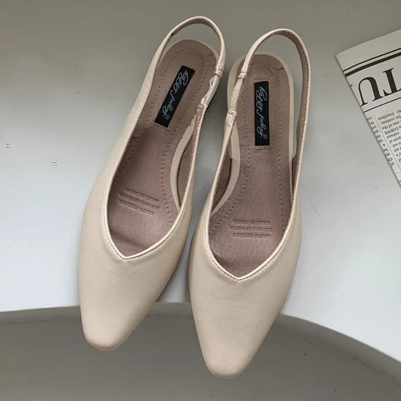 LIZAKOSHT  -  Fashion Pointed Toe Flats Shoes Women Slingback Sandals Elegant Mules Female Shallow Ballet Casual Loafers Sliver Zapatos Mujer