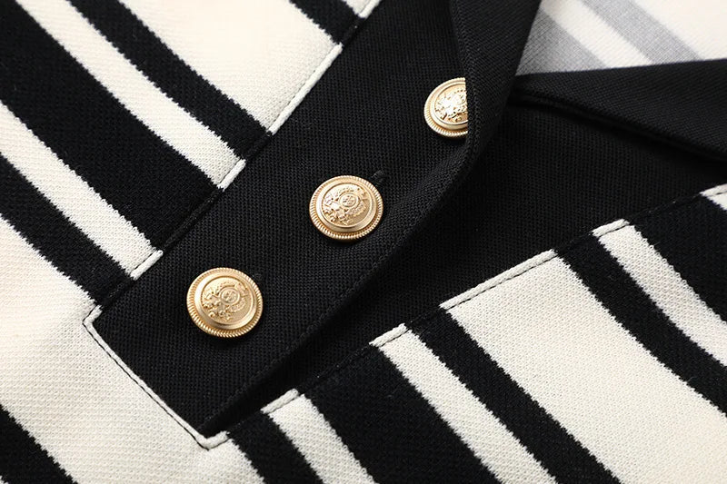 LIZAKOSHT  -  Black and White Striped Loose Short-sleeved T-shirt V-neck Pullover Bottoming Casual Shirt Summer New Style