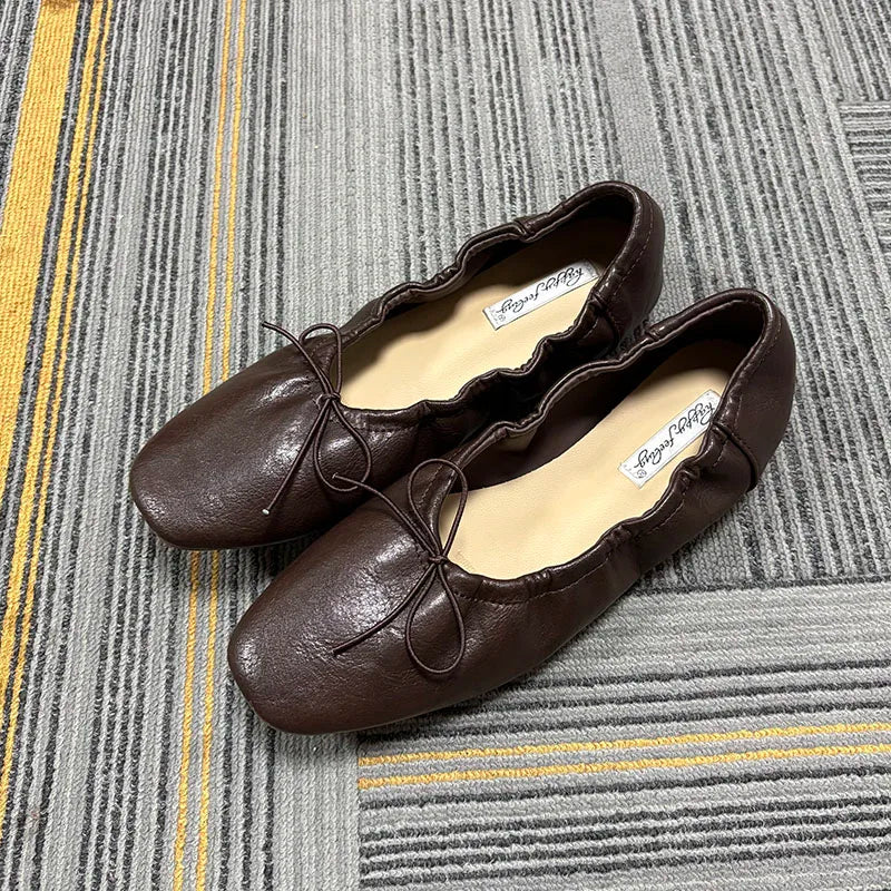 LIZAKOSHT  -  Female Slip On Ballet Butterfly-Knot Ladies Flats Shoes New In Casual Shallow Fashion Soft Dress Women Flat With Shoes