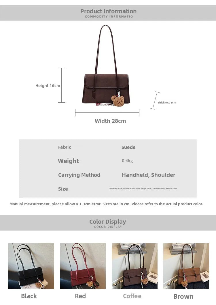 LIZAKOSHT  -  Retro Underarm Bag Large Capaci Casual Commuter Women's Bag oulder Bag Office Bag Faionable Simple Sle Korean Sle