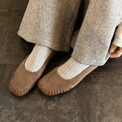 LIZAKOSHT  -  Fashion Women's Shoes New High Quality Suede Leather Shoes Round Head Shallow Mouth Flat Shoes Daily Lightweight Shoes