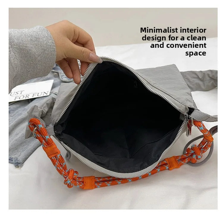 LIZAKOSHT  -  New Fashion Winter Comfortable and Versatile Texture Hobo Bag Cotton Puff Leisure Shoulder Bag Wrinkled Commuting Crossbody Bag