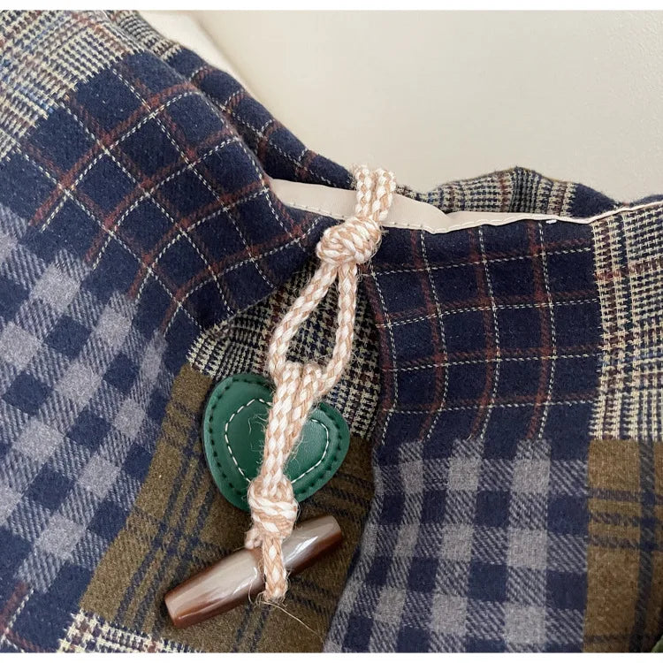 LIZAKOSHT  -  Fashion Plaid Texture Shoulder Bag Autumn Winter Wool Large Capacity Crossbody Bag Retro Lazy Style Lightweight Storage Bag