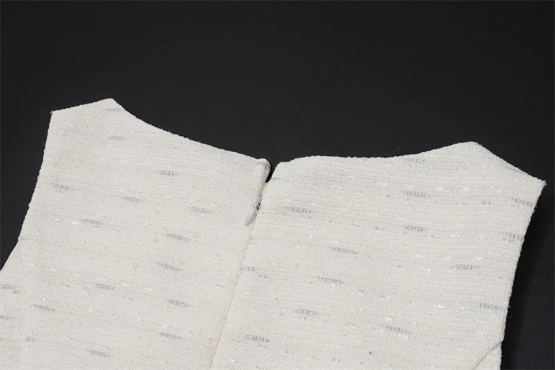 LIZAKOSHT  -  Autumn Elegant Solid Sleeveless Mini Dress Women Fashion Sexy Slim O Neck Patchwork Robe Club Party Dress Streetwear