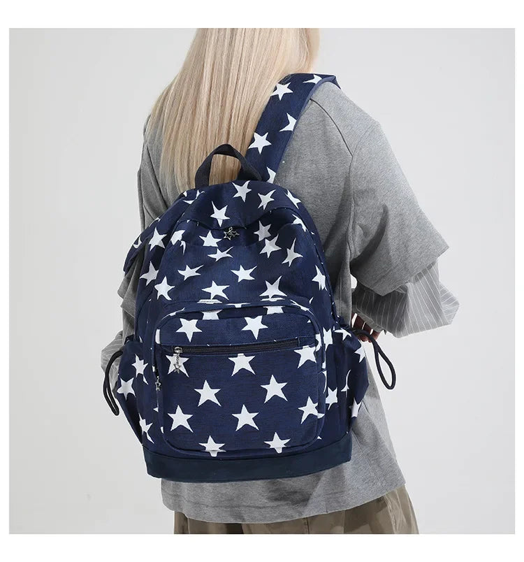 LIZAKOSHT  -  High-capacity Vintage Grunge Men Backpacks All Match Simple Fashion Star Letter Schoolbags Y2k Aesthetic Trendy Backpack Women