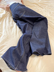 LIZAKOSHT  -  Spring New Women Jeans Vintage Straight Trousers Fashion Denim Pants Female Solid Color Loose Casual Wide Leg Pants