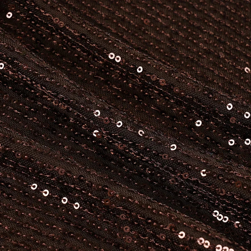 LIZAKOSHT  -  Retro Glitter Dress Sets Sexy V-neck Shiny Backless Lace-up Vest Glitter Skirt Set Fashion Party Club Women Dress Sets