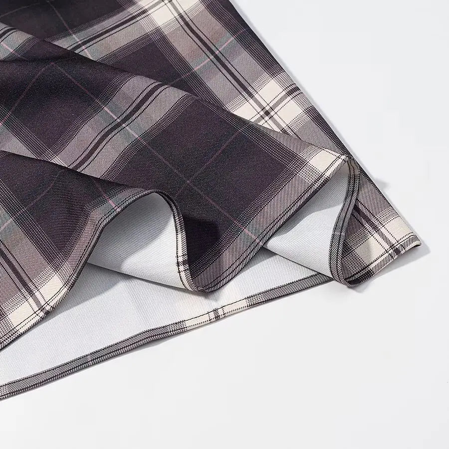 LIZAKOSHT  -  New Elegant Irregular Ruched Plaid Print Skirts Chic Patchwork Zip-up Midi Women Skirts Ladies Commute Skirts Streetwear
