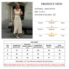 LIZAKOSHT  -  Summer Female Sleepwear Set Tank Tops Pajamas Crop Top Nightwear Sleeveless Nightie Long Skirt Women Nightgowns Suit
