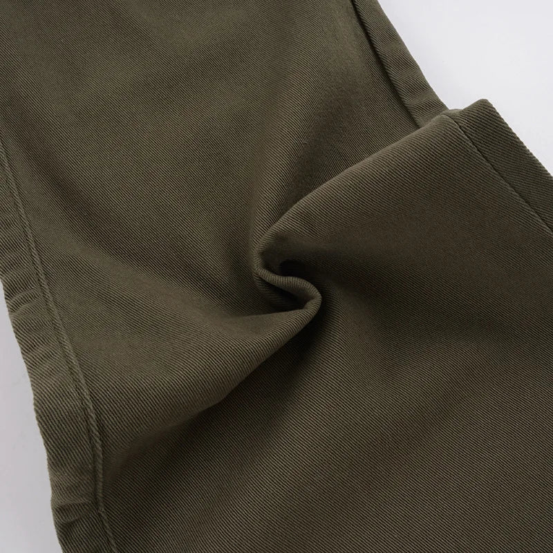 LIZAKOSHT  -  Vintage Low Rise Cargo Flare Pants Multi Pocket Streetwear Trousers