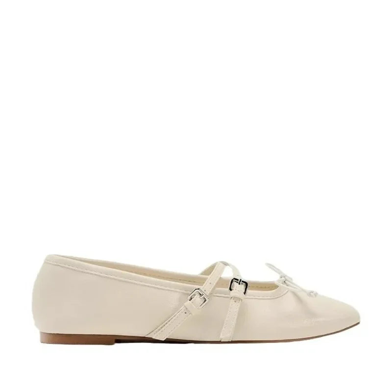 LIZAKOSHT  -  Women's Mary Jane Shoes  Summer Classic Design Bow Soft and Comfortable Versatile Casual Cross Strap Ladies Ballet Flats
