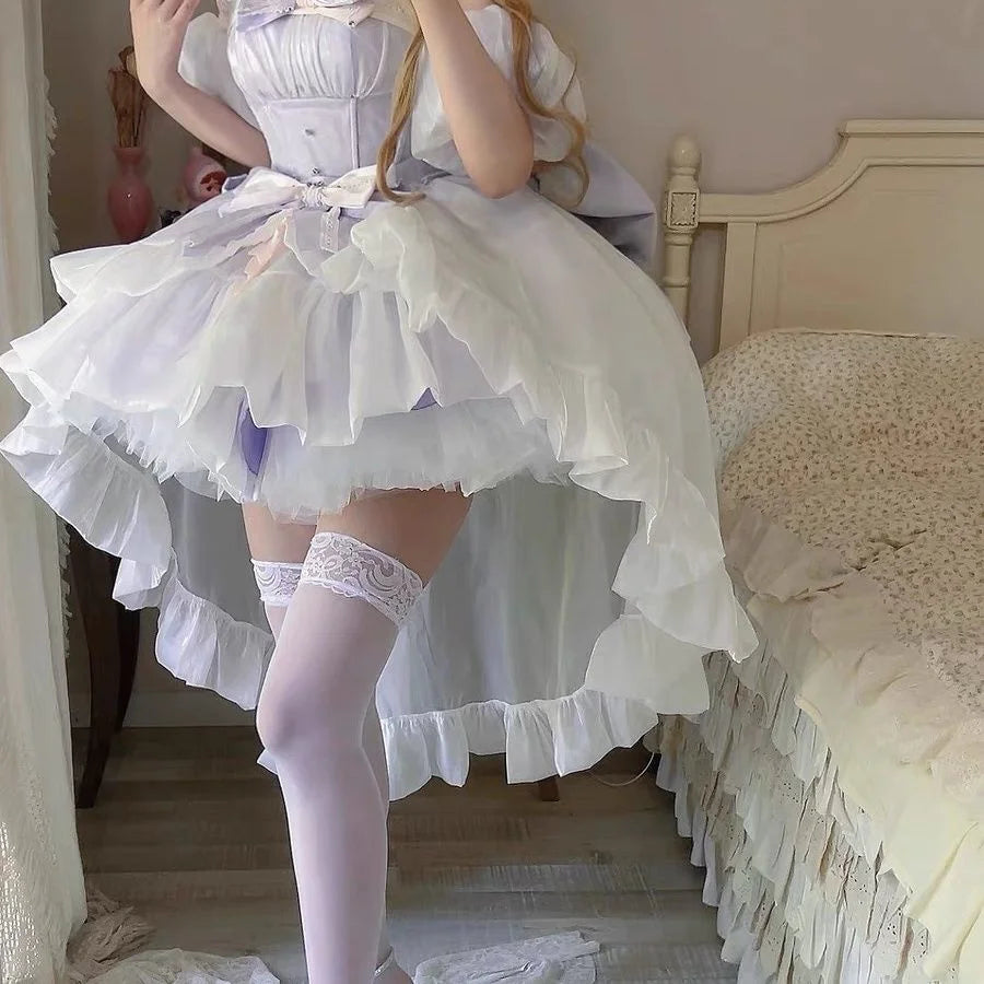 LIZAKOSHT  -  Purple Princess Dress With Hair Clip Ribbon No Ribbon Super Immortal Wearing Princess Skirt Trail Adult Fairy Dress