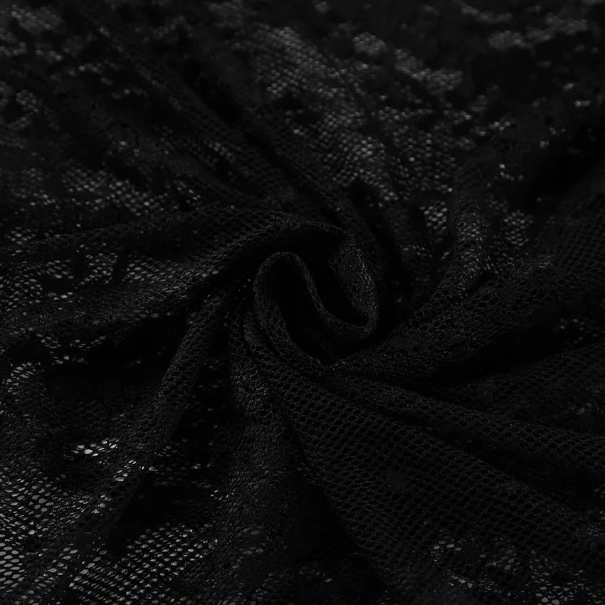 LIZAKOSHT  -  Summer New Irregular Black Sexy Design Lace High Waist Slimming and slimming Split Skirt