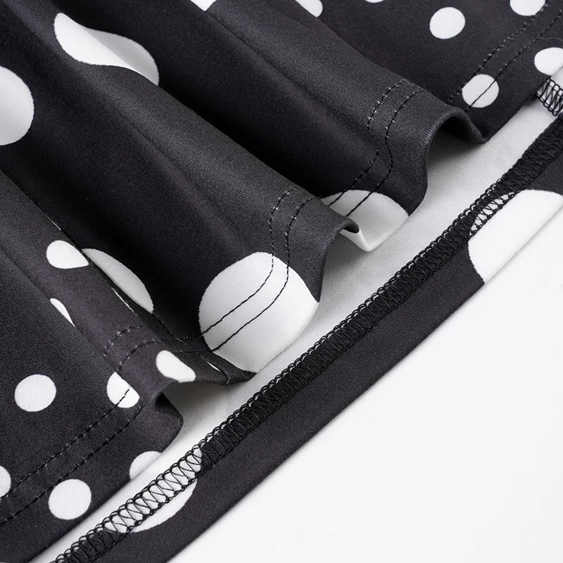 LIZAKOSHT  -  Contrasting Polka Dot Patchwork Elegant A-Line Knit Skirt Summer Vacation Beach Low-Rise Skirt Streetwear Women Clothes