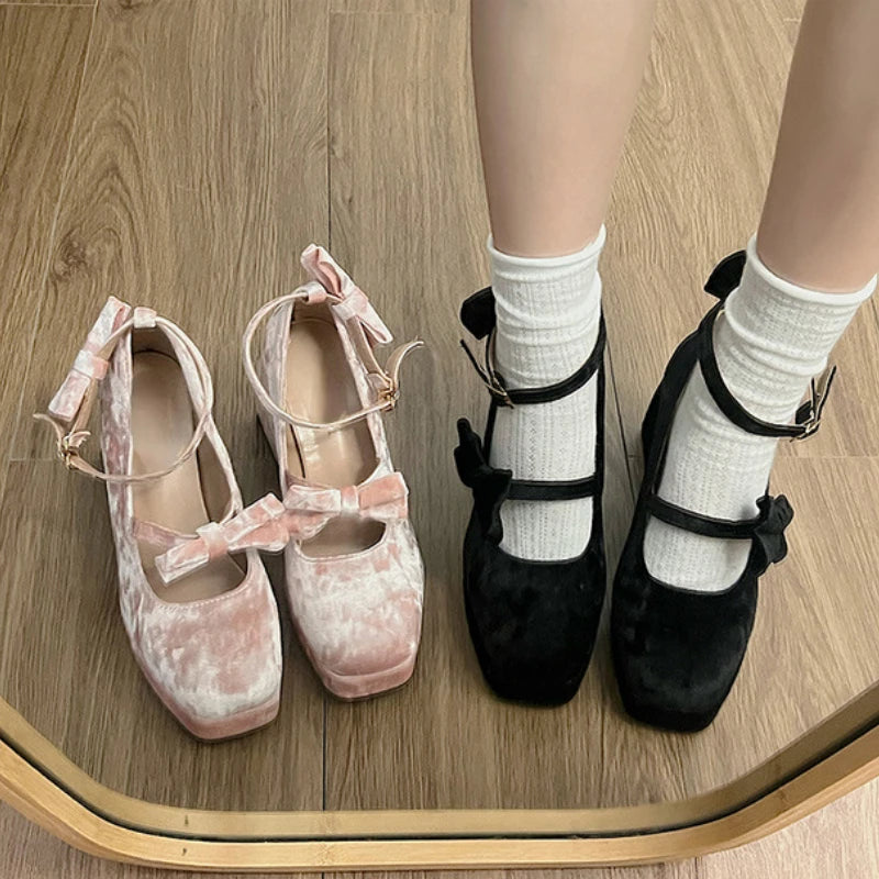 LIZAKOSHT  -  New Elegant Mary Jane High Heels Female Japanese Style Sweet Pink Cute Platform Shoes for Women Fashion Ladies Pumps chic