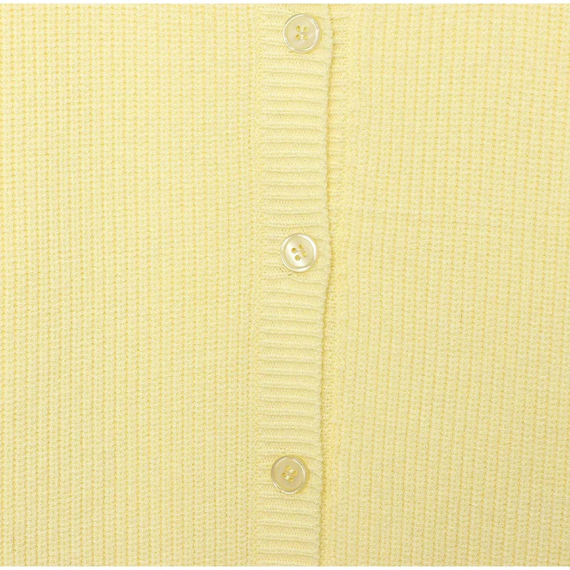 LIZAKOSHT  -  Fashion Single Breasted Knitted Coats Women Elegant Solid O-neck Lantern Sleeve Cardigan Lady Summer Chic Casual Holiday Tops