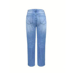 LIZAKOSHT  -  Womens Jeans Y2k Jeans Baggy Jeans Button Detail Design Straight Leg Denim Pants Comfortable Loose Trousers