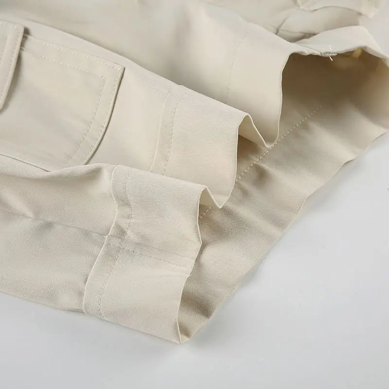 LIZAKOSHT  -  American Retro Button Pocket Tooling Shorts Women Waist Hot Casual Pants