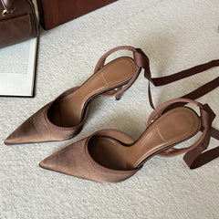 LIZAKOSHT  -  Spring Design Sexy Ankle Strap Pumps Woman Sandals Pointed Toe Stiletto Heels Mesh Ladies Shoes Zapatillas De Mujer