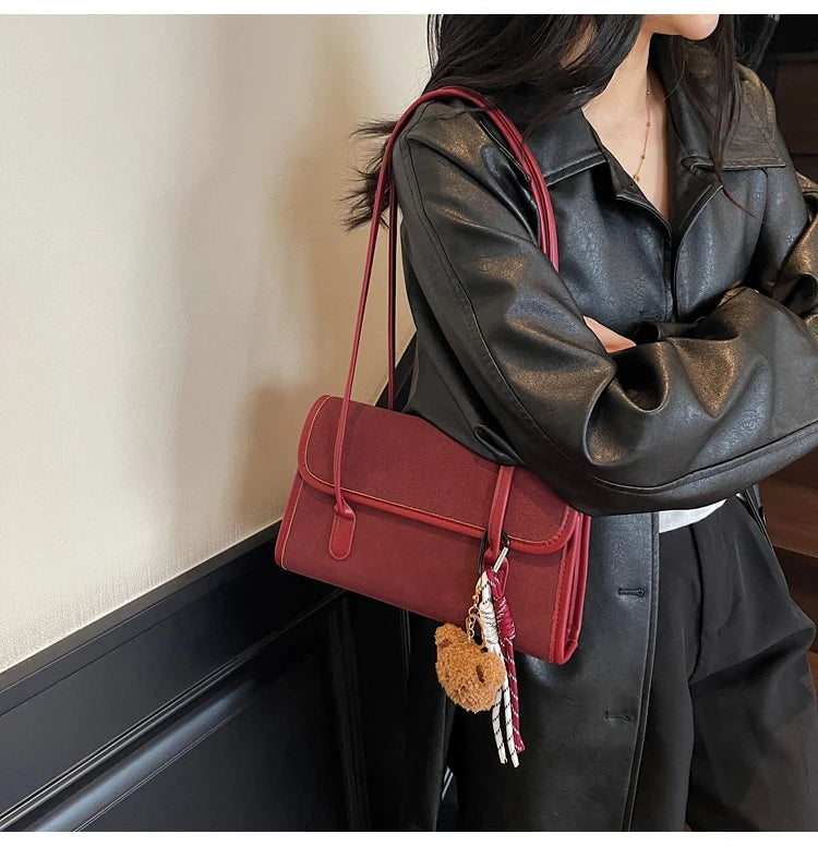 LIZAKOSHT  -  Retro Underarm Bag Large Capaci Casual Commuter Women's Bag oulder Bag Office Bag Faionable Simple Sle Korean Sle
