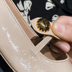 LIZAKOSHT  -  New Women 2.5cm Low Heels Concise Cinderella Shoes Lady Sweet French Style Pumps Female Luxury Metal Buckle Lace Up Lolita Shoes