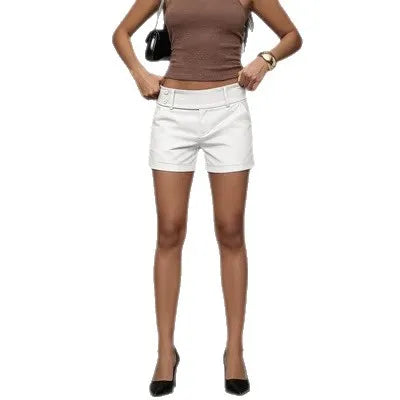 LIZAKOSHT  -  High Waist Casual Women's Suit Shorts Trendy Street Style Comfortable Polyester Fabric Versatile Three-quarter Length Pants