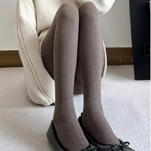 LIZAKOSHT  -  Y2K Vintage Knitted Pattern Tights Women Fashion Basic Thickened Wool Tights High Streetwear Stocking Pantyhose for Winter