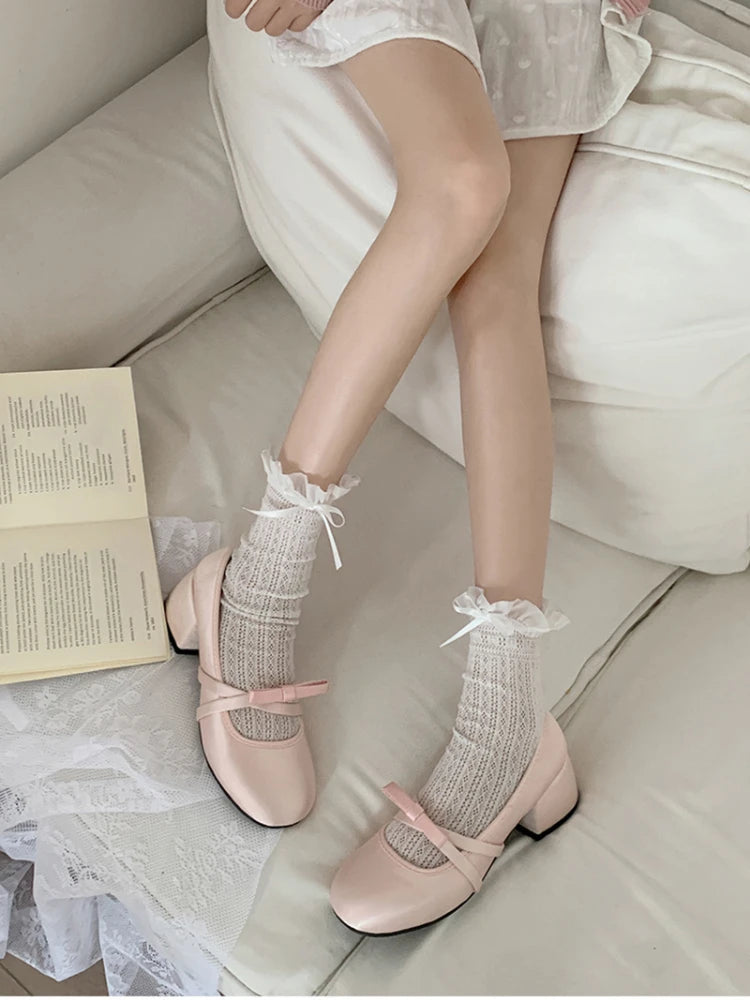 LIZAKOSHT  -  Designers Women Mary Jane Shoes Fashion Shallow Slip on Thick Heel Ladies Outdoor Dress Elegant Fashion Pumps Summer Chic