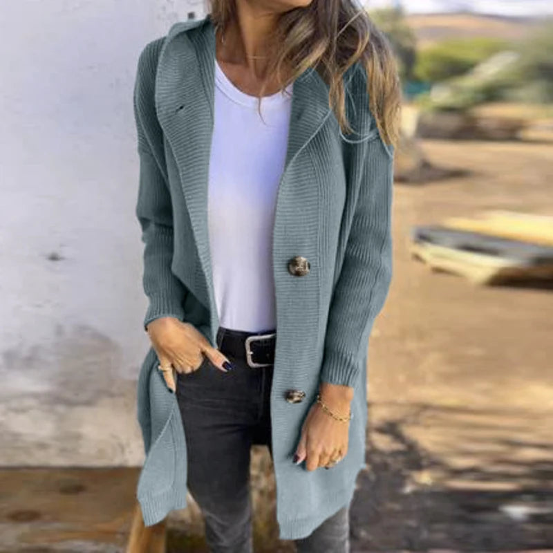 LIZAKOSHT  -  New Autumn Winter Sweater Cardigan Women Casual Long Sleeve Button Hoodies Coat Female Casual Knitted Sweater Long Jacket