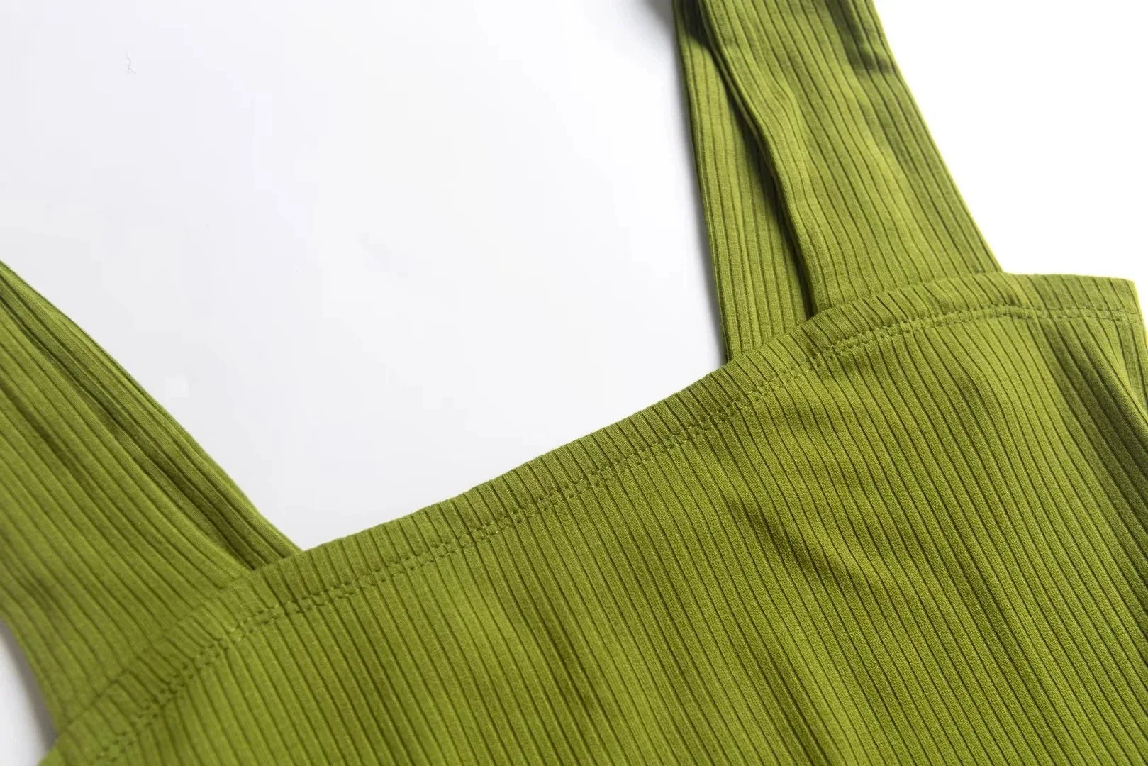 LIZAKOSHT  -  Spring New European and American Holiday Style Solid Color Sexy Square Collar Side Split Leisure Dress