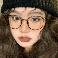LIZAKOSHT  -  Retro Anti Blue Light Glasses Women Men Round Frame Computer Reading Eyewear Vintage Oversized Optical Spectacle Eyeglass