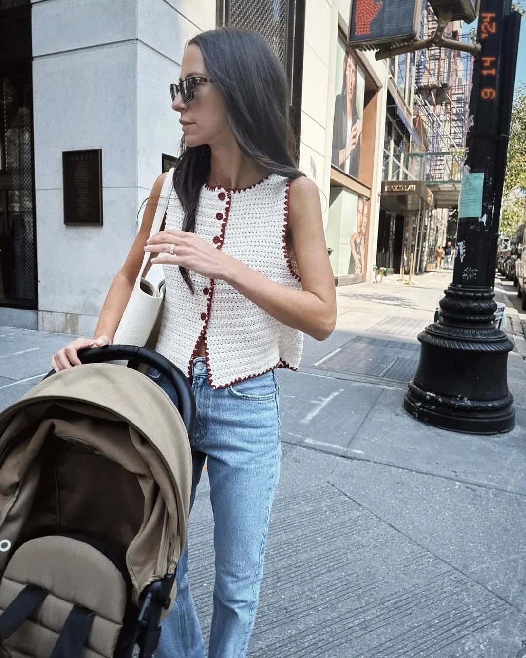 LIZAKOSHT  -  New Casual Round Neck Knitted Sleeveless Vest High Waisted Pants Casual Suit Cute Knitted Cardigan Tops Elastic Pants