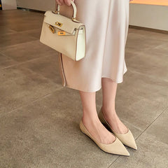 LIZAKOSHT  -  Fashion Women's Shoes New High Quality Genuine Leather Pointed Shallow Mouth Flat Shoes Daily Commuters Lightweight Shoes