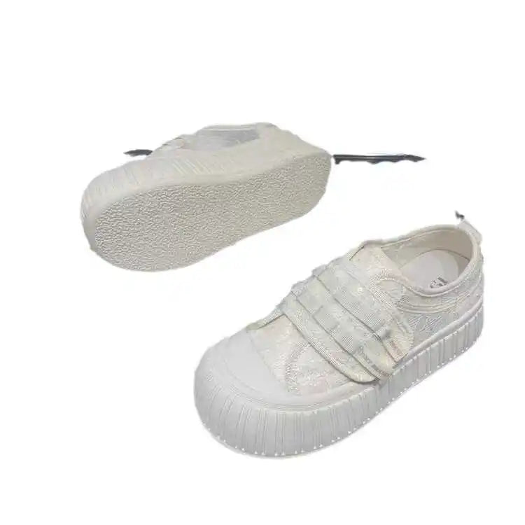 LIZAKOSHT  -  Round Toe Women's Shoes Platform Elegant Slip-on Casual Female Sneakers Clogs Summer Small Slip On New Leisure Lace Sexy Hook &
