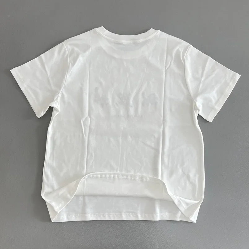 LIZAKOSHT  -  Korean Style Cat Embroidery Short Sleeve Crew Neck T-Shirt Casual Summer New White Women's Top Fashionable Girl's Clothing
