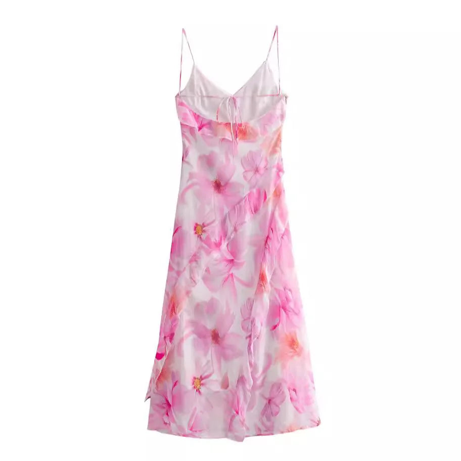LIZAKOSHT  -  Women's Temperament Flounce Printed Suspender Dress