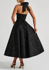 LIZAKOSHT  -  Women Clothing Sexy Sleeveless Lace-Up Halter Neck Backless Dress Elegant Evening Party Long Dress Summer New Arrivals