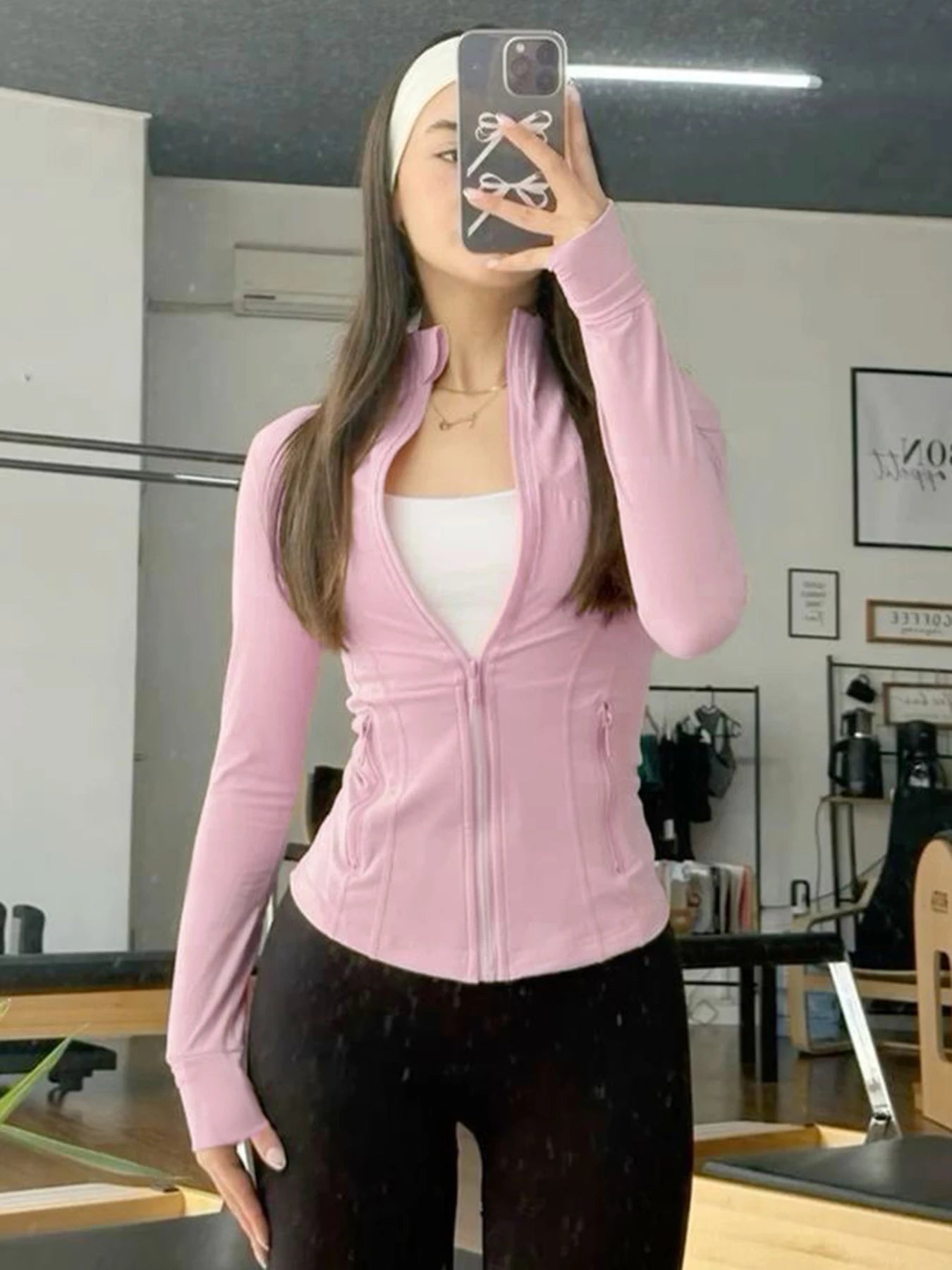 LIZAKOSHT  -   Ladies Yoga Coat High Elastic Loose Fit Long Sleeve Zip Up Tops with Stand-up Collar for Fitness Shaping Sports Outfit