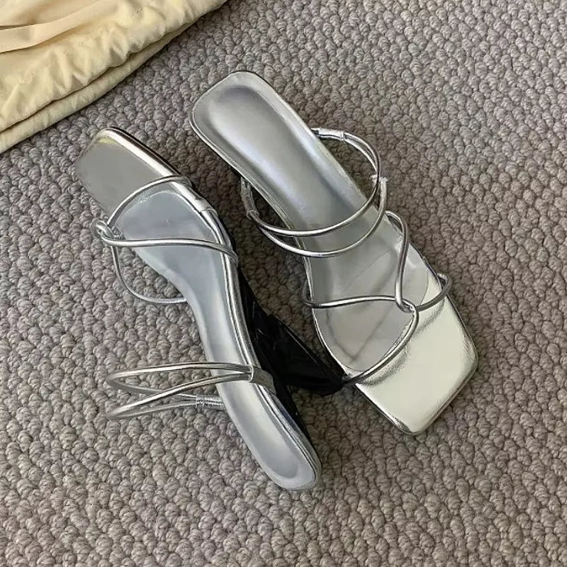 LIZAKOSHT  -  Fashion Wedge Sandals for Women Summer New Cross-tied Roman Sandals Ladies Open Toe Designer Brand High Heels Slippers Women