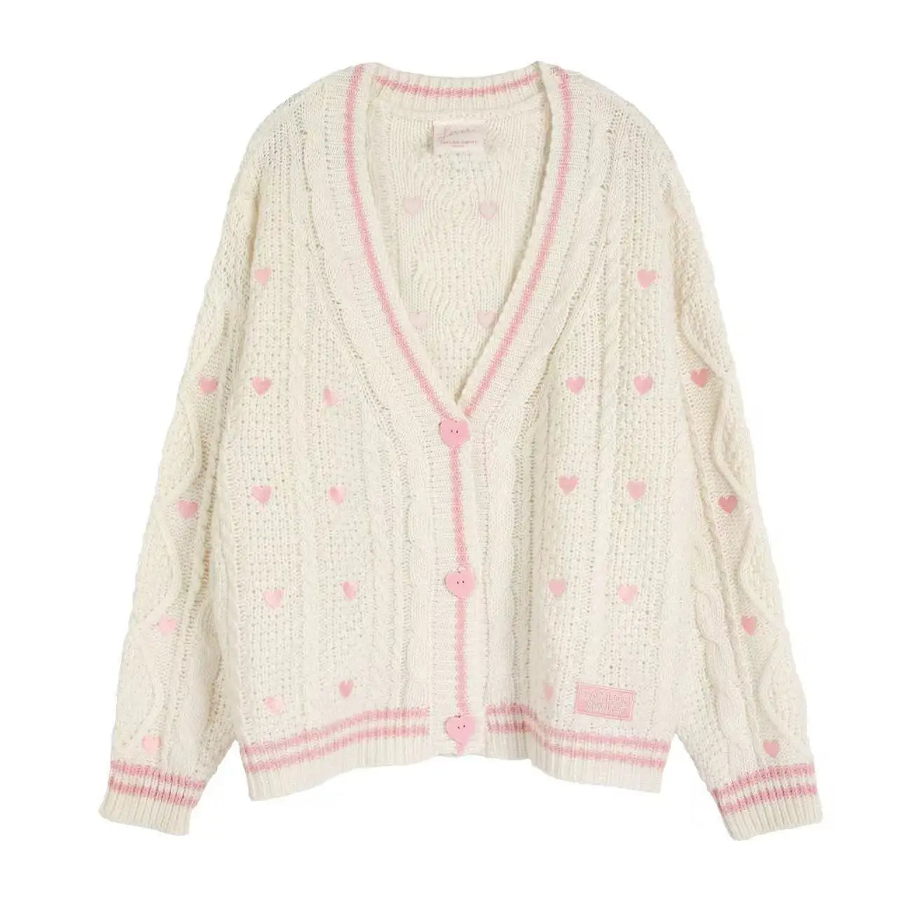 LIZAKOSHT  -  Love Sweater Knitted Cardigan Female V-Neck Long Sleeves Loose Single Breasted Top Chic Casual Women's New Versatile Cardigans