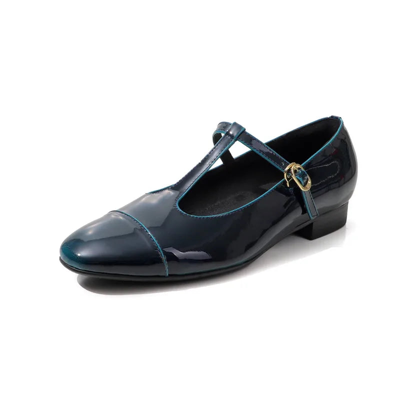 LIZAKOSHT  -  Fashion Women's Shoes New High Quality Genuine Leather Shoes Round Head T-Belt Mary Janes Shoes
