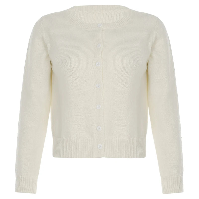 LIZAKOSHT  -  Sweater Cardigan Women Single Breasted Long Sleeve Elegant Vintage Jumper Solid Wool Knitted Autumn Winter Outwear Back