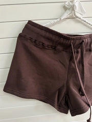 LIZAKOSHT  -   Brown Cotton Drawstring Short Pants Women Summer Simple Basic Straight-leg Shorts Sweet Preppy Style Sport Sweatshorts Y2K