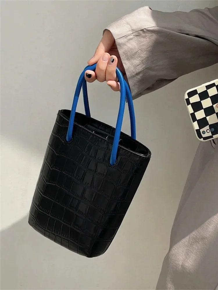 LIZAKOSHT  -  Korean Version Tote Bag New Women's Handbag Spring and Summer Mini Bucket Bags for Female PU Leather Crossbody Bag
