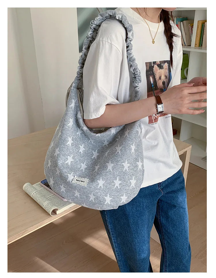 LIZAKOSHT  -  New Fashion Striped Commuter Bag Large Capacity Women's Simple Underarm Ladies Single Shoulder Bag Urban Minimalist Style