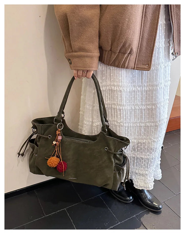 LIZAKOSHT  -  Simple Fashion Suede Crossbody Bag Women Large Capacity Shoulder Bag for Work Comfortable and Versatile Texture Commuting Bag