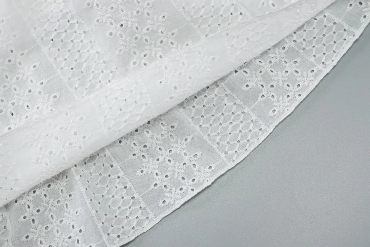 LIZAKOSHT  -  Summer White Hollow Out Vest For Women Lace-Up Casual Patchwork Slim Backless Cropped Y2k Top Women's Spaghetti Tank Top